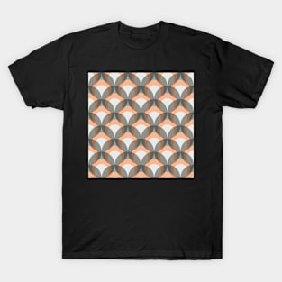 Mod Circles Peach and Grey T-Shirt